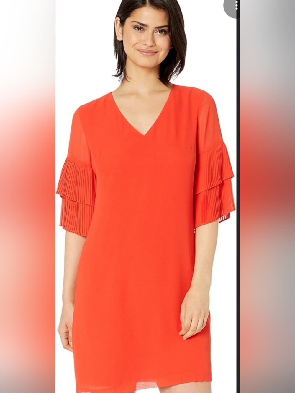Sam Edelman Coral Pleated Shift Dress
